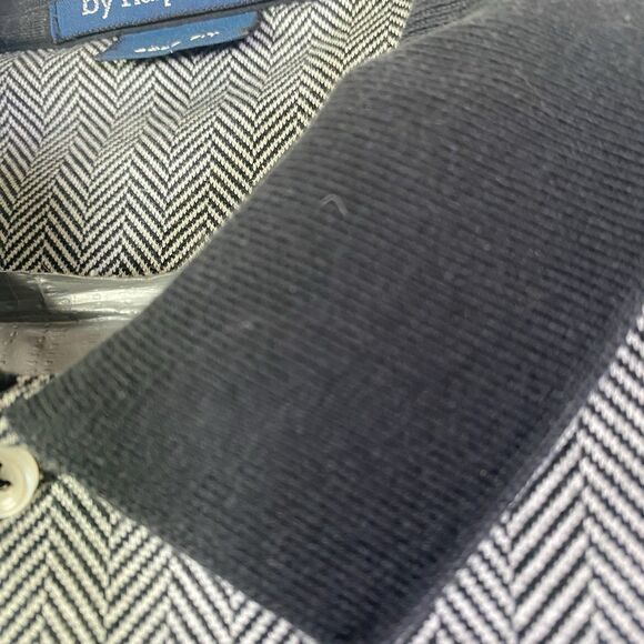 Polo Ralph Lauren Polo Golf Shirt Men's XL Herringbone Pattern Black White Pima - Picture 4 of 9